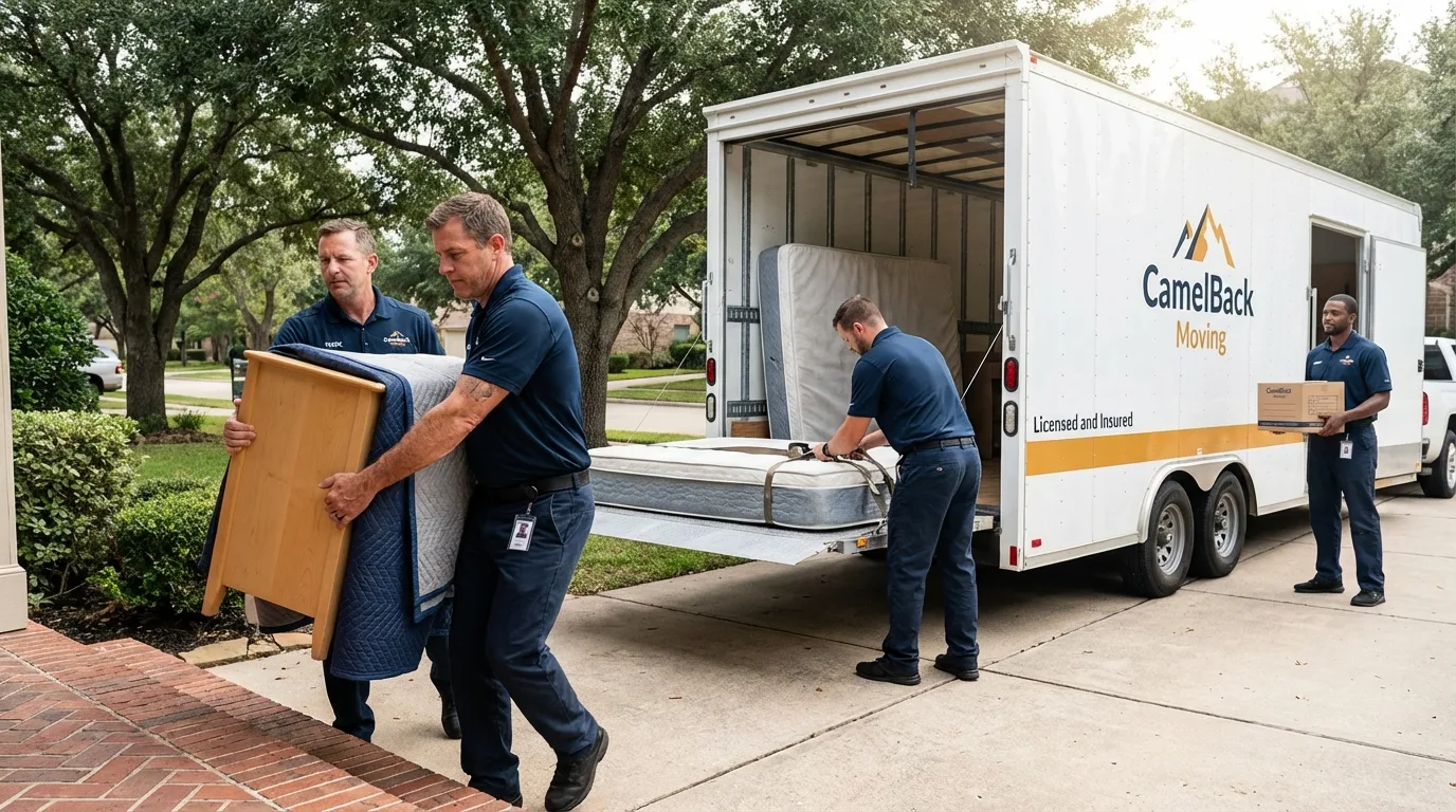 Crew loading residential truck for cross-state move from Welch, WV